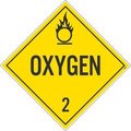 Nmc Oxygen 2 Dot Placard Sign, Pk10, Material: Unrippable Vinyl DL7UV10